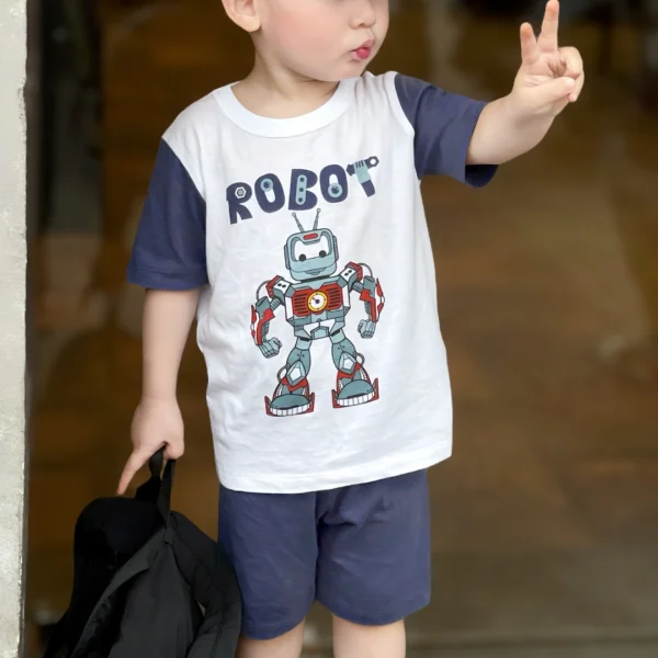 Bộ bé trai ngắn Animo Easy HN0425004 (1-4Y,Trắng-dương,TT02)