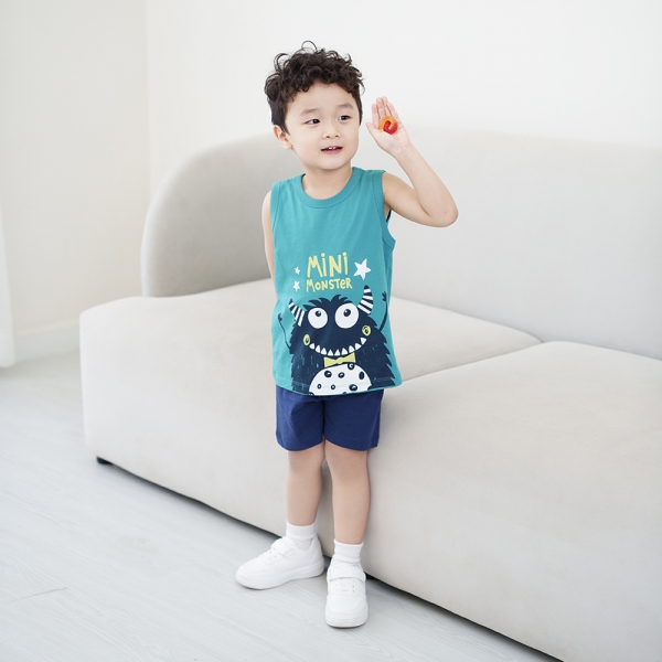 Bộ bé trai sát nách Animo Easy HN0325005 (1-4Y,Lá-dương,TT02)