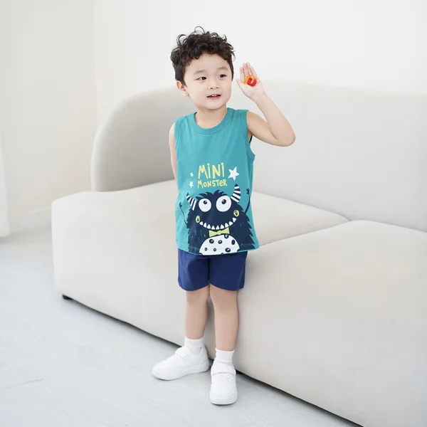 Bộ bé trai sát nách Animo Easy HN0325005 (1-4Y,Lá-dương,TT02)