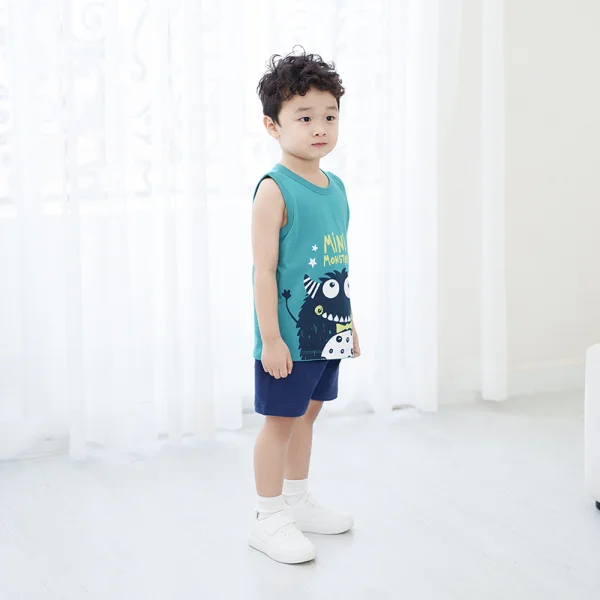 Bộ bé trai sát nách Animo Easy HN0325005 (1-4Y,Lá-dương,TT02)