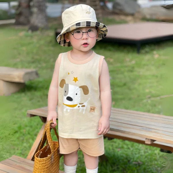 Bộ bé trai sát nách Animo Easy HN0325003 (1-4Y,Kem-be,NN02)