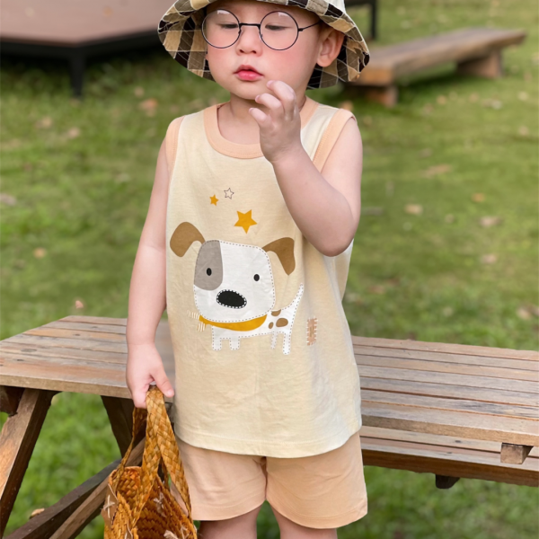 Bộ bé trai sát nách Animo Easy HN0325003 (1-4Y,Kem-be,NN02)