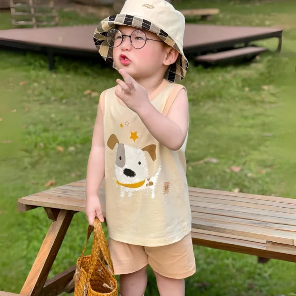 Bộ bé trai sát nách Animo Easy HN0325003 (1-4Y,Kem-be,NN02)