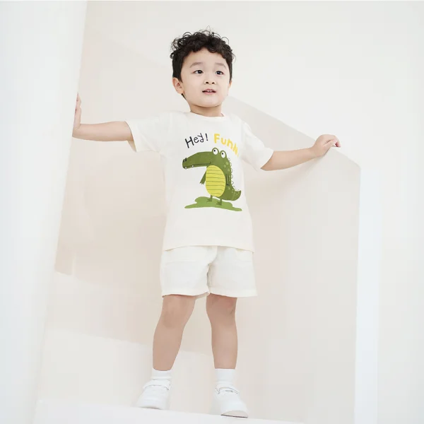 Áo bé trai tay ngắn Animo Easy HN0325064 (1-4Y,Kem,NN02)