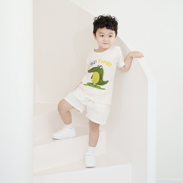Combo 2 Áo bé trai tay ngắn Animo Easy HN0325064 (1Y,Kem,NN02)
