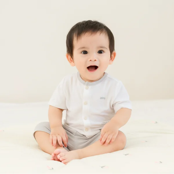 Set 2 Bộ modal kháng khuẩn ngắn Animo VD0225015 (0-24M,Xám-trắng,NN06)