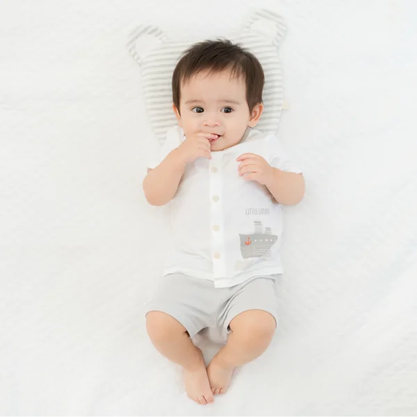 Set 2 Bộ modal kháng khuẩn ngắn Animo VD0225015 (0-24M,Xám-trắng,NN06)