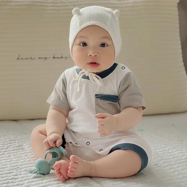 Bodysuit bé trai đùi Animo KK0325051-CC013 (0-12M,Trắng- Xám,NN02)