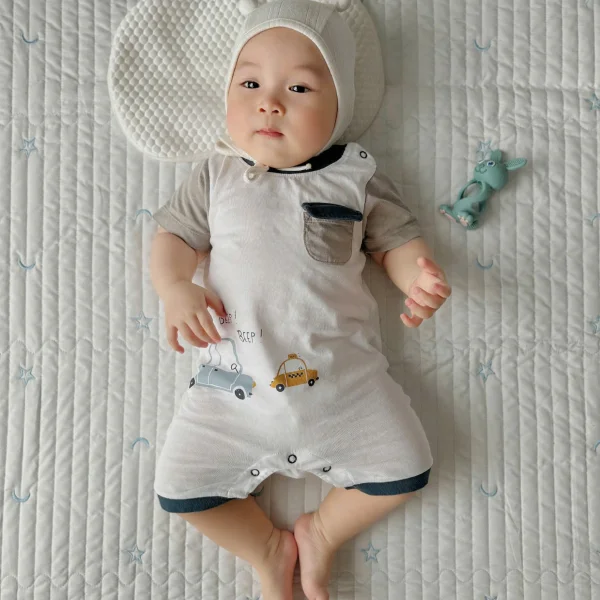 Bodysuit bé trai đùi Animo KK0325051-CC013 (0-12M,Trắng- Xám,NN02)