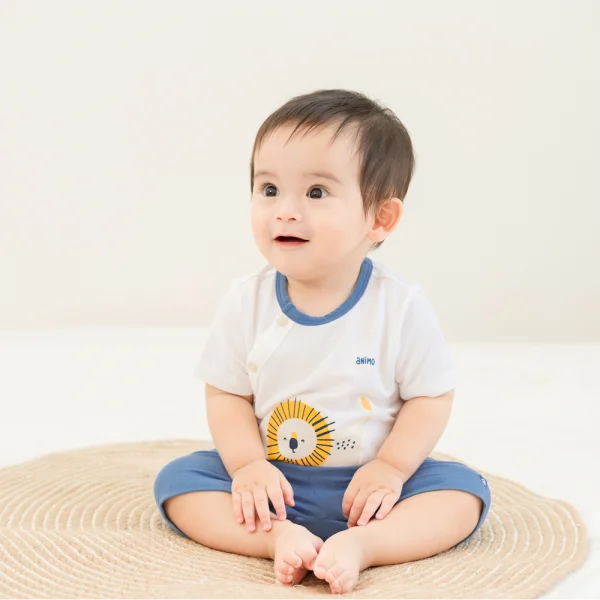 Set 2 Bộ modal kháng khuẩn ngắn Animo VD0225016 (0-24M,Dương-trắng,DD06)