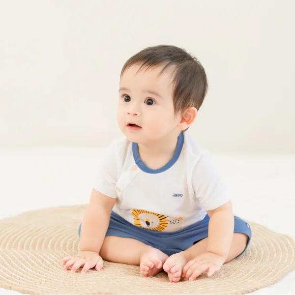 Set 2 Bộ modal kháng khuẩn ngắn Animo VD0225016 (0-24M,Dương-trắng,DD06)