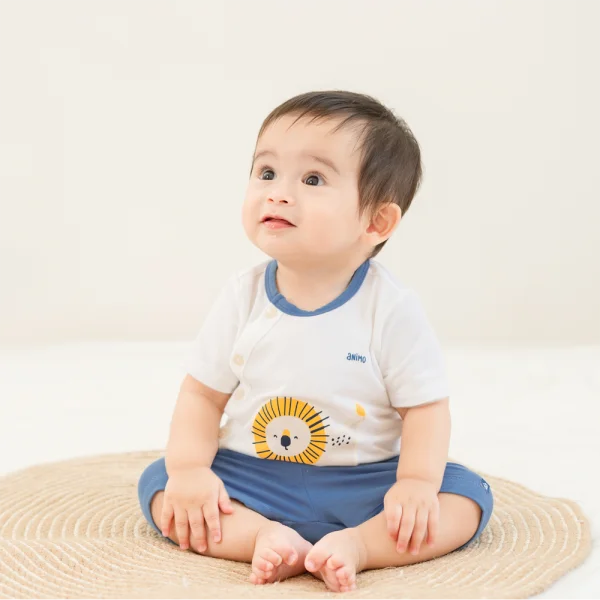 Set 2 Bộ modal kháng khuẩn ngắn Animo VD0225016 (0-24M,Dương-trắng,DD06)