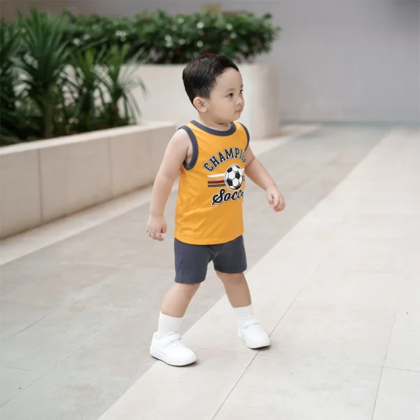 Bộ bé trai sát nách Animo Easy HN0325004 (1-4Y,Vàng-xám,TT02)