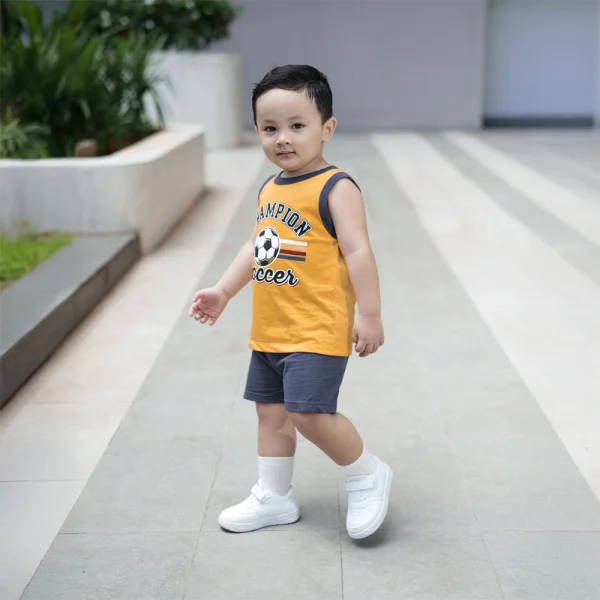 Bộ bé trai sát nách Animo Easy HN0325004 (1-4Y,Vàng-xám,TT02)