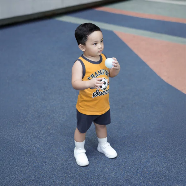 Bộ bé trai sát nách Animo Easy HN0325004 (1-4Y,Vàng-xám,TT02)