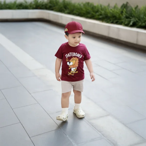 Bộ bé trai ngắn Animo Easy HN0325038 (1-4Y,Đỏ-be,DD02)