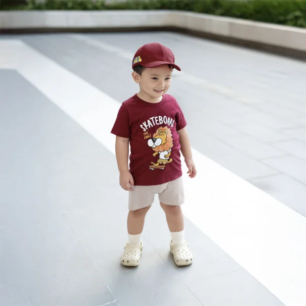 Bộ bé trai ngắn Animo Easy HN0325038 (1-4Y,Đỏ-be,DD02)