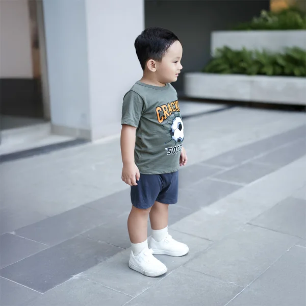 Bộ bé trai ngắn Animo Easy HN0325047 (1-4Y,Lá-xám,TT02)