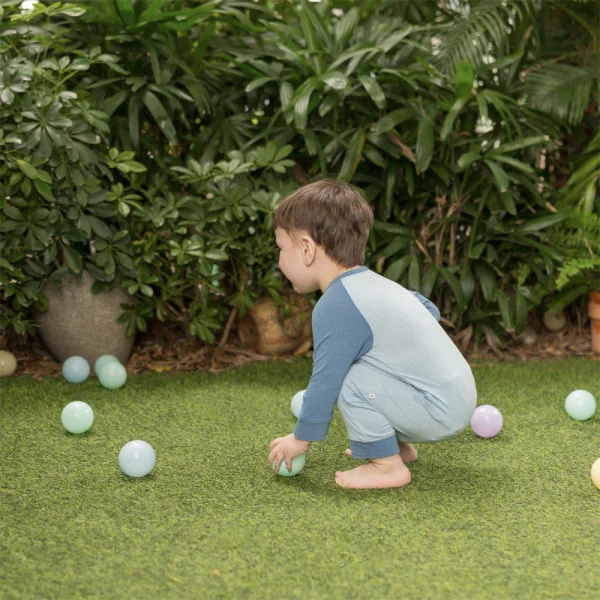 Set 2 bodysuit rayon chống muỗi dài Animo VD0425036 (0-12M,Xanh-trắng,TT06)