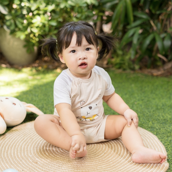 Set 2 bộ rayon chống muỗi ngắn Animo VD0425025 (0-24M,Be-trắng,NN06)