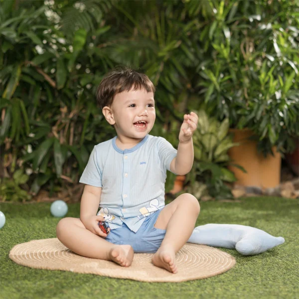 Set 2 bộ rayon chống muỗi ngắn Animo VD0425024 (0-24M,Biển-trắng,TT06)