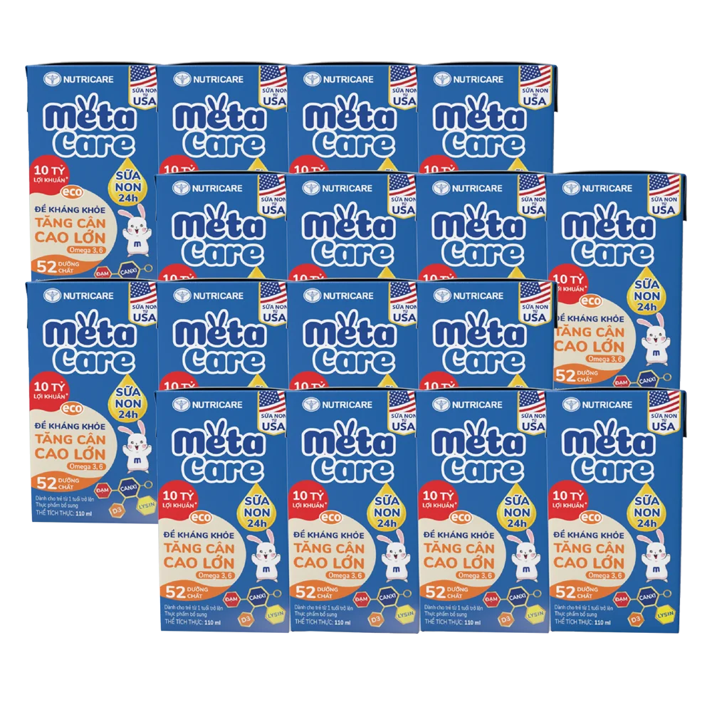 Combo 4 Sữa dinh dưỡng pha sẵn MetaCare Eco 110ml, Lốc 4 hộp (Từ 1 tuổi)
