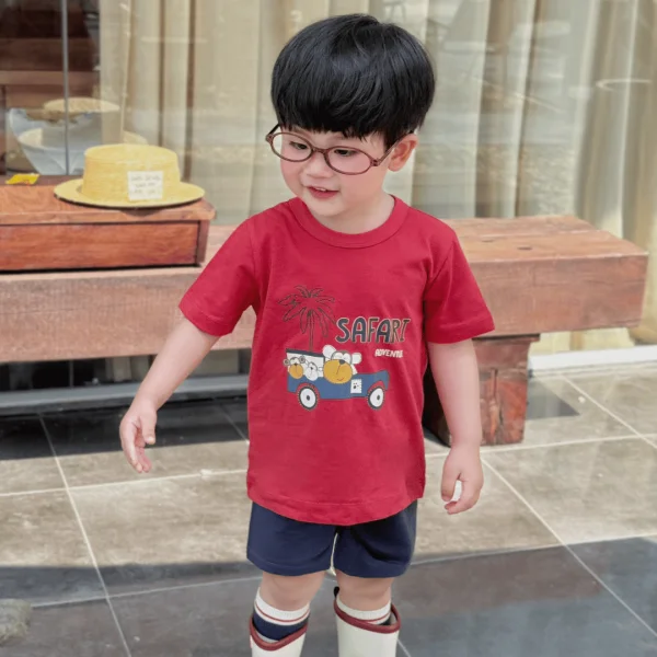 Bộ bé trai ngắn Animo Easy HN0425016 (1-4Y,Đỏ-dương,TT02)