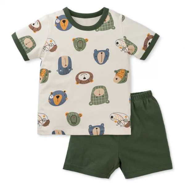 Bộ bé trai ngắn Animo Easy HN0425006 (1-4Y,Kem-vàng,TT04)