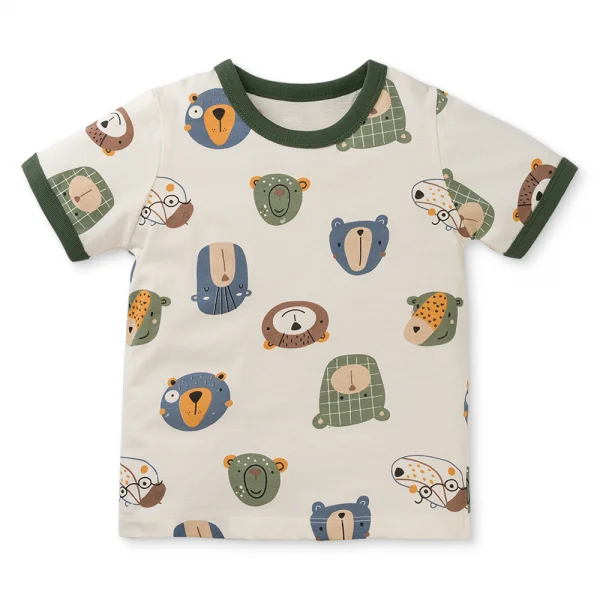 Bộ bé trai ngắn Animo Easy HN0425006 (1-4Y,Kem-vàng,TT04)