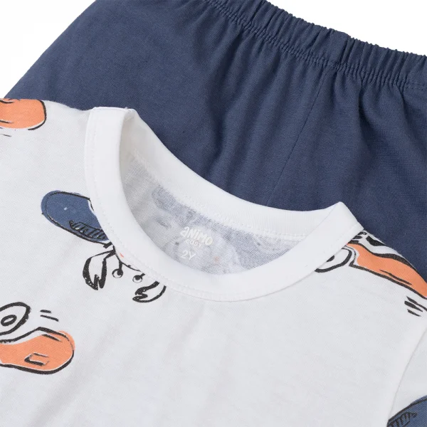 Bộ bé trai ngắn Animo Easy HN0425006 (1-4Y,Kem-vàng,TT04)