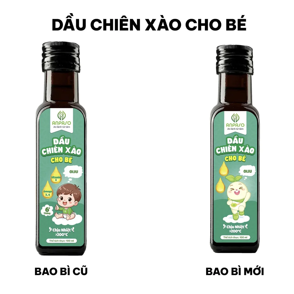 Dầu chiên xào cho bé vị oliu Anpaso 100ml
