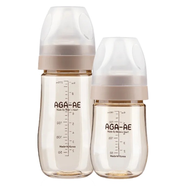 Combo 2 Bình sữa PPSU Aga-ae (Beige): 180ml và 270ml