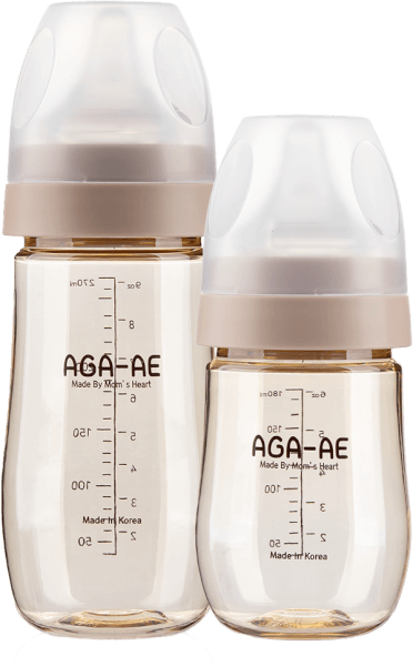 Combo 2 Bình sữa PPSU Aga-ae (Beige): 180ml và 270ml