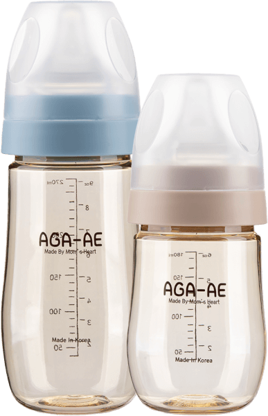 Combo 2 Bình sữa PPSU Aga-ae: 180ml (Beige) và 270ml (Xanh)