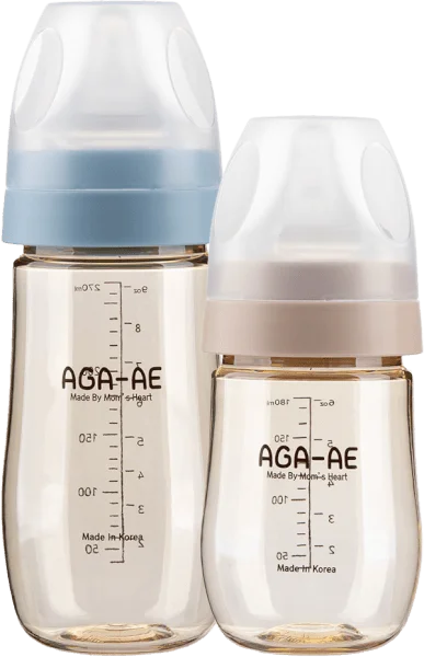 Combo 2 Bình sữa PPSU Aga-ae: 180ml (Beige) và 270ml (Xanh)