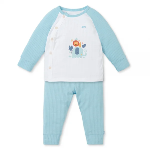 Set 2 bộ rayon chống muỗi dài Animo VD0425033 (0-24M,Dương-trắng,TT06)