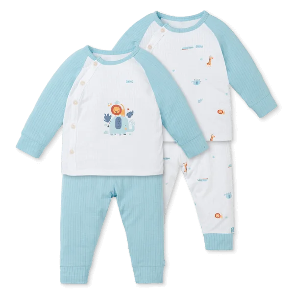 Set 2 bộ rayon chống muỗi dài Animo VD0425033 (0-24M,Dương-trắng,TT06)