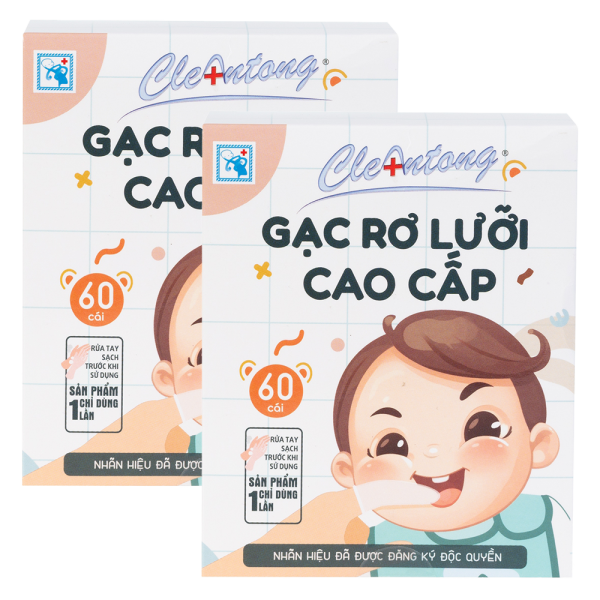 Combo 2 Gạc rơ lưỡi cao cấp CleAntong (PE, 60 cái/hộp)