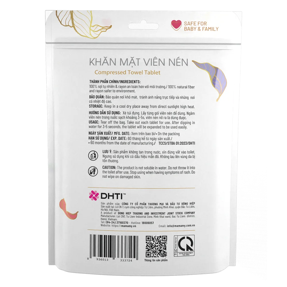 Khăn mặt viên nén Mamamy Tropical 25 viên (240x200mm)