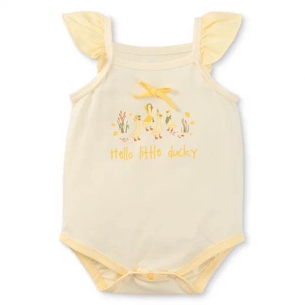 Bodysuit bé gái tam giác Animo VD0525002 (0-9M,Vàng,NN01)