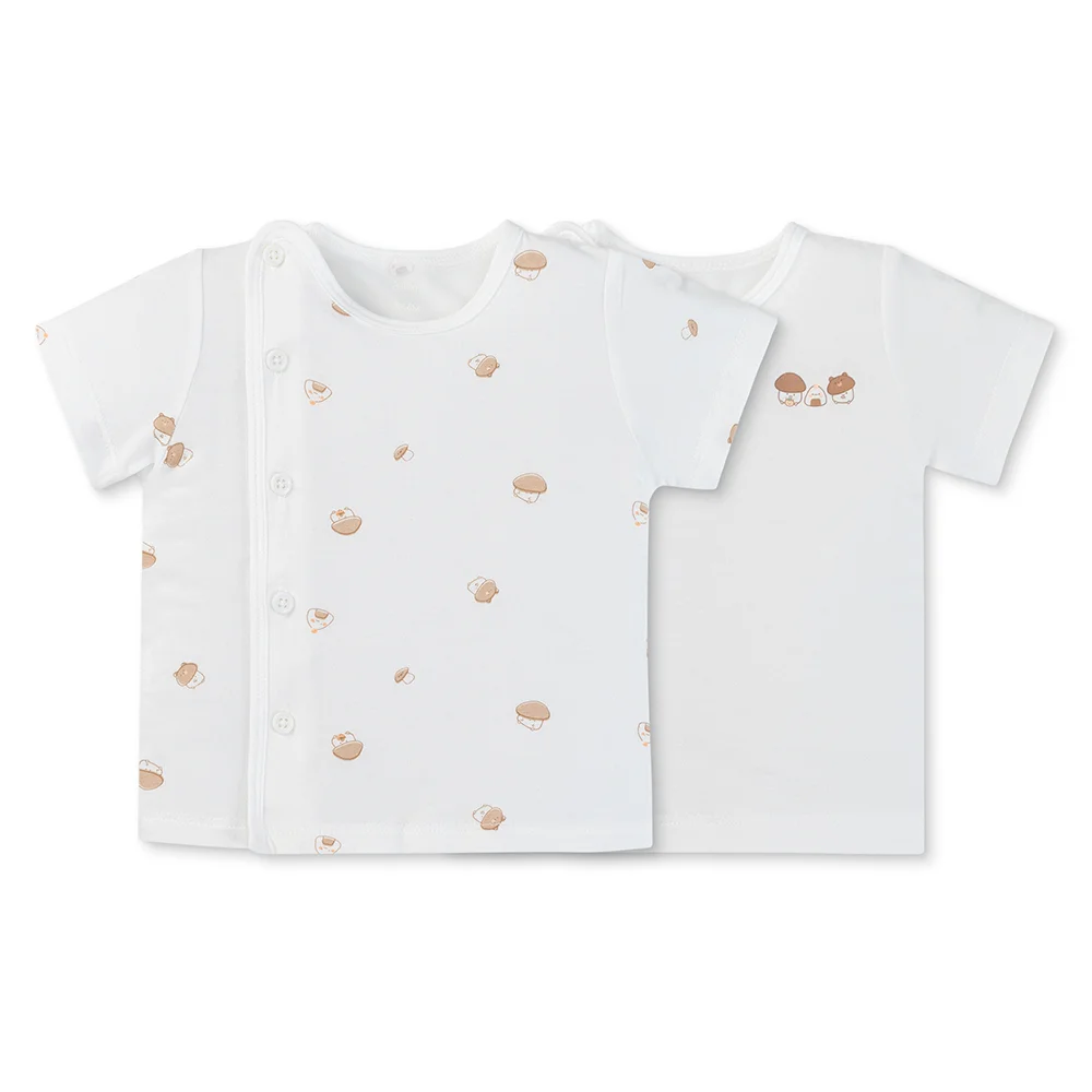 Set 2 áo sơ sinh cài chéo tay ngắn Animo Easy HN0125003 (NB-9M,Trắng,NN05)