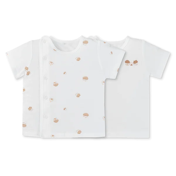 Set 2 áo sơ sinh cài chéo tay ngắn Animo Easy HN0125003 (NB-9M,Trắng,NN05)