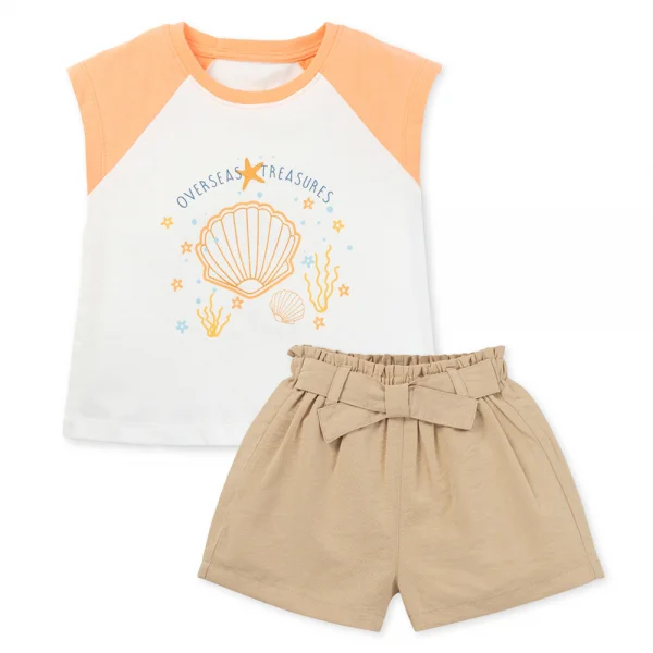 Bộ bé gái áo tay ngắn quần ngắn aloha Animo (1-6Y) TX0425070