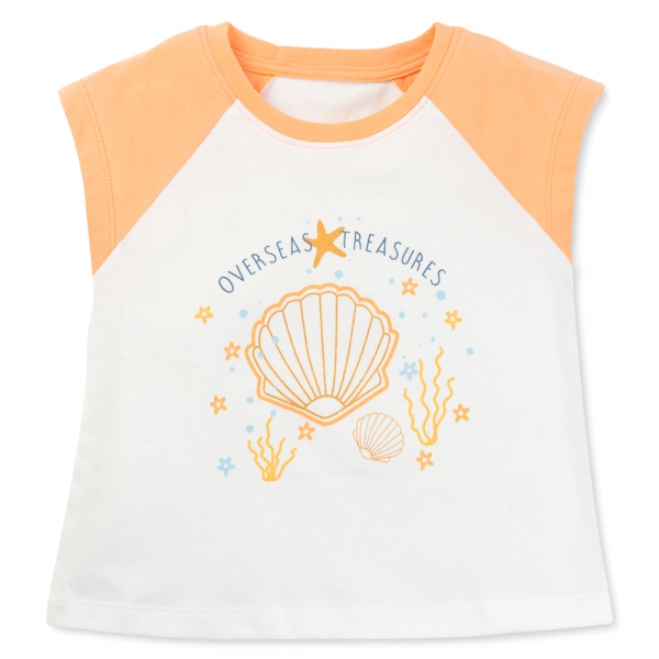 Bộ bé gái ngắn BST Aloha Animo TX0425070 (1-6Y,Trắng-be,TT02)