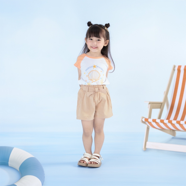Bộ bé gái ngắn BST Aloha Animo TX0425072 (1-6Y,Cam-be,TT02)
