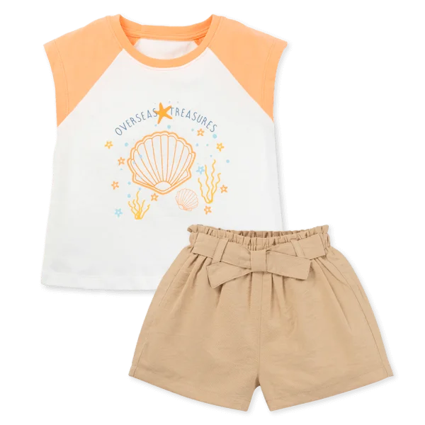 Bộ bé gái áo tay ngắn quần ngắn aloha Animo (1-6Y) TX0425070