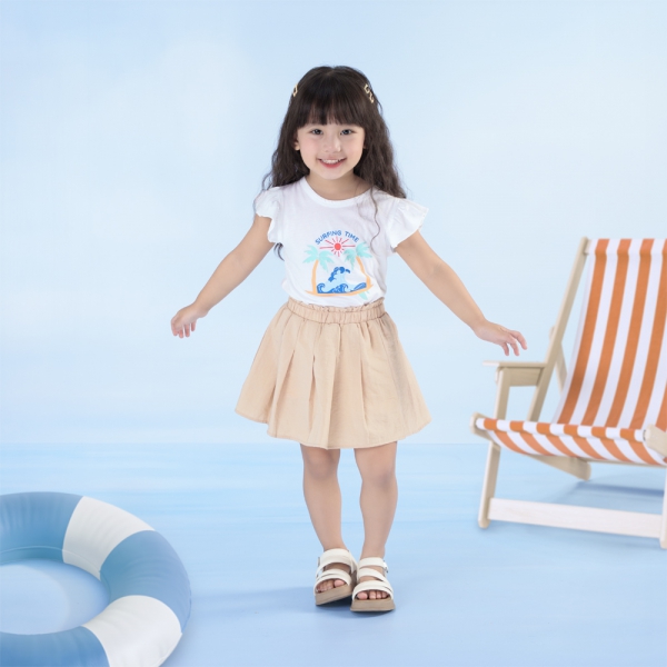 Bộ bé gái ngắn Bst Aloha Animo TX0425069 (1-6Y,Trắng-be,TT02)