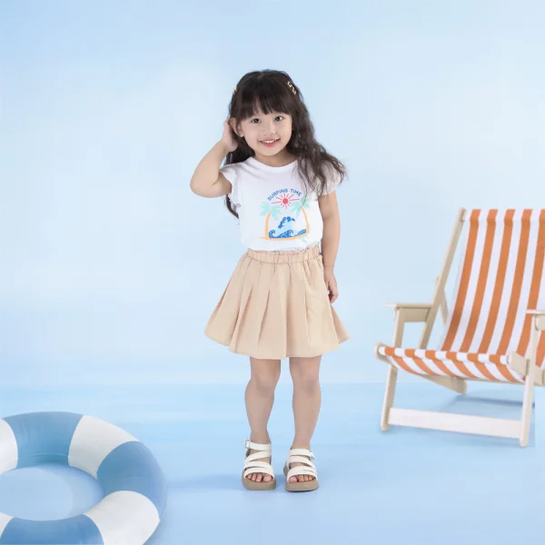 Bộ bé gái ngắn Bst Aloha Animo TX0425069 (1-6Y,Trắng-be,TT02)