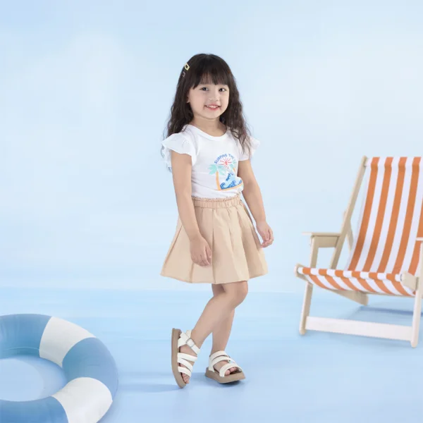 Bộ bé gái ngắn Bst Aloha Animo TX0425069 (1-6Y,Trắng-be,TT02)
