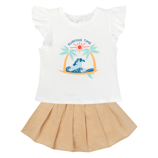 Bộ bé gái ngắn Bst Aloha Animo TX0425069 (1-6Y,Trắng-be,TT02)